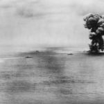 Explosion aboard the Yamato as she was sunk on 7 Apr 1945